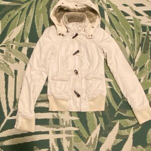 Abercrombie & Fitch White Hooded Jacket